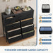 9 Drawer Dresser for Bedroom, Fabric Storage Organizer with Sturdy Metal Frame, Wooden Top Chest of Drawers for Closet Entryway Guest Room,Matte Black