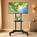 Rolling TV Stand for 32-85 Inch Tvs Holds up to 132 Lbs, Height Adjustable Mobile TV Cart with Wheels, Mobile TV Stand with Tray, Portable TV Stand for 4K Tvs Max VESA 600X400Mm PSTVMC01