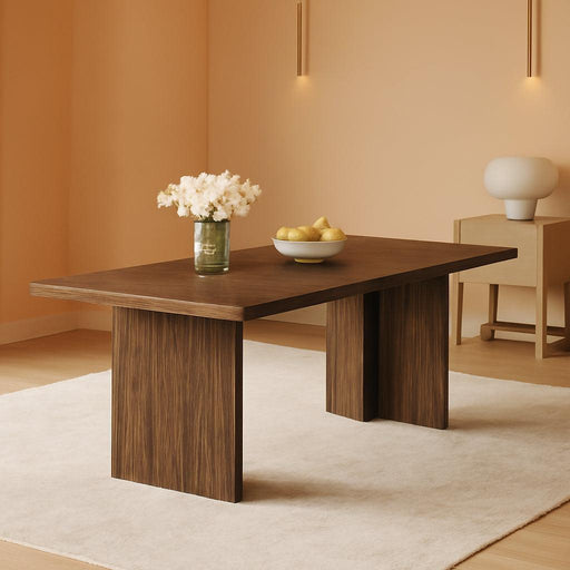 Farmhouse Dining Table for 4 to 6 People, 63-Inch Rectangle Wooden Kitchen Table with Large Tabletop and Heavy Duty Legs for Dining Room,Kitchen, Vintage Brown