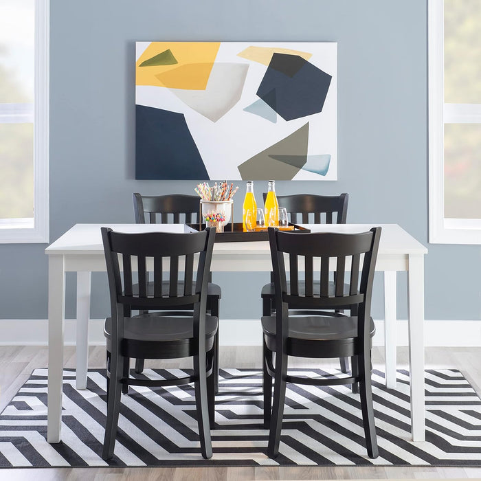 Elegant White Sixty Inch Contemporary Dining Table