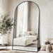 Oversized Full Length Mirror with Stand, 83"X44" Arched Floor Mirror, Aluminum Frame, Wall Mounted/Leaning/Free Standing, Large Body Mirror for Bedroom Living Room Entryway Dressing Room,Black
