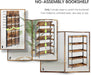 Extra Wdie No Assembly Folding Bookshelf, 64.3" H X 30.9" W, 5 Tier Collapsible Book Shelf Bookcase Foldable Shelves for Bedroom Living Room Home Office - Rustic Brown & Black