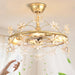 Bedroom Ceiling Fan with Lights: 20" Gold Chandelier Small Fan with Remote Control - Modern Flower Fandelier for Girl'S Bedroom Living Room Kitchen