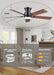 52Inch Ceiling Fan with Lights and Remotes, Modern Smart Flush Mount Ceiling Fans,Dc Reversible Motor, 3CCT Dimmable,Noiseless,Dual Finish, Brown 6 Speeds Ceiling Fan for Indoor/Outdoor
