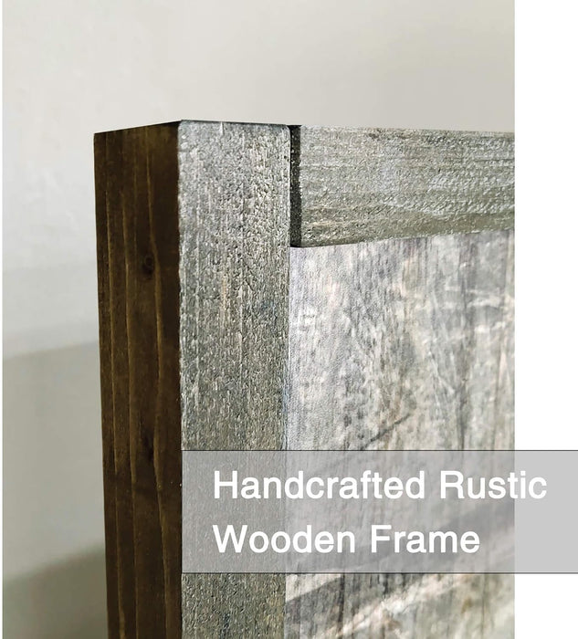 Handcrafted Weathered Wooden Framed Wall Art 40x20