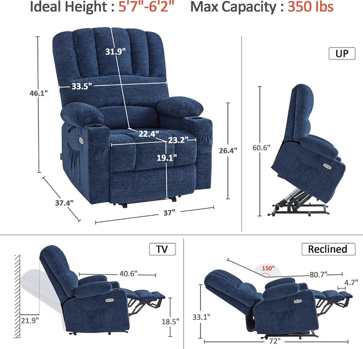 Large Power Lift Recliner Chair for Tall Elderly, 7099