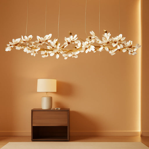 L98.42 Large Modern Chandelier for Dining Room, 20-Light Copper Tree Branch Chandeliers, Ginkgo Leaf Chandeliers, H65 Brass Chandelier for Restaurants, Hotelsand, Clubs, Living Room