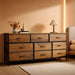 63-Inch Dresser With Durable Fabric Drawers RusticBrown