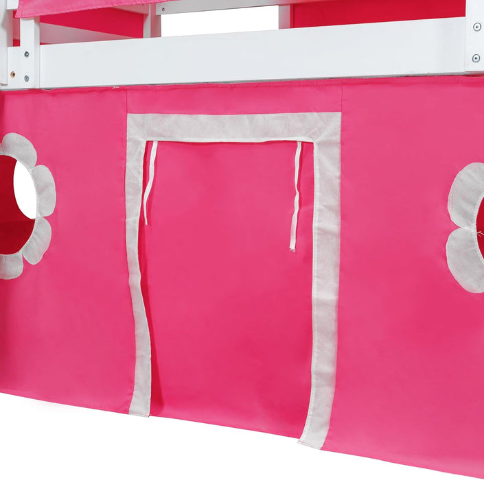 Pink CastleStyled Loft Bed With Slide PlayhouseTower