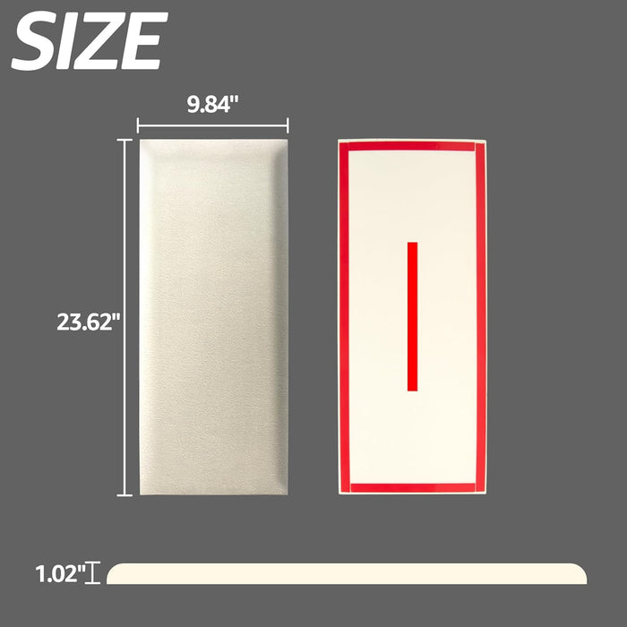 Peel and Stick Headboard for King, Full and Queen in Velvet Pearl, Pack of 12 Panels Sized 9.84" X 23.62", Soundproof Upholstered 3D Wall Panels