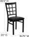 Hercules Series Window Back Metal Restaurant Chair, Modern Upholstered Armless Dining Chair for Restaurants and Kitchens, Black