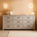 9-Drawer Dresser for Bedroom, Modern Wooden Chest of Drawers with Metal Handles, Anti-Tipping Design, Sturdy and Stable Storage Organizer for Living Room, Entryway, Home Office