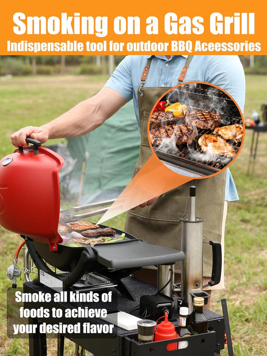 2026 Advanced Cold Smoke Generator, Tube for Pellet Smoker Upgrade, Smoker Attachment for Gas Grilling, Portable Cordless Electric, Hot or Cold Smoking: Fits Weber, Traeger, Pit Boss, East Oak Ect...