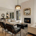 Black Glass Drum Chandelier DiningRoom FourLight Modern