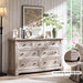 Farmhouse 7 Drawers Dresser for Bedroom, 54" Wide Wood Rustic Chest of Drawers W/Roman Column, Wooden Storage Dressers Organizer for Bedroom, Living Room, Light Rustic Oak