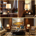Farmhouse Lantern Table Lamps for Living Room Set of 2 with USB C+A
