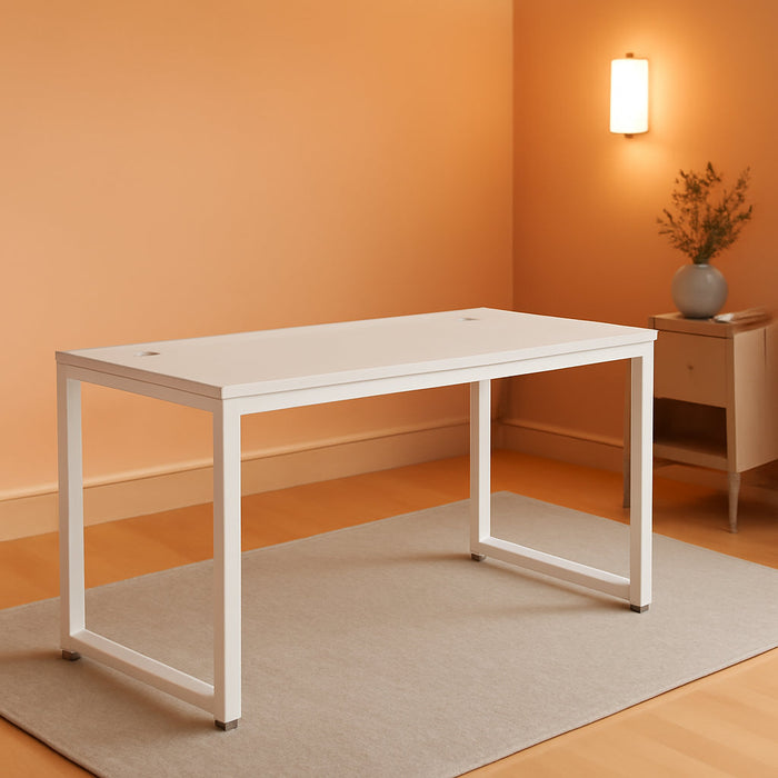 Home Office 55-Inch Large Computer Desk, 24" Deep, White