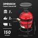 13IN Red Spherical Ceramic Charcoal Grill with Inner Liner, Portable BBQ Smoker for Outdoor Cooking, Camping, and Backyard Grilling