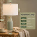 23.5" Bedside Lamps Set of 2,Green Ceramic Table Lamp for Bedroom