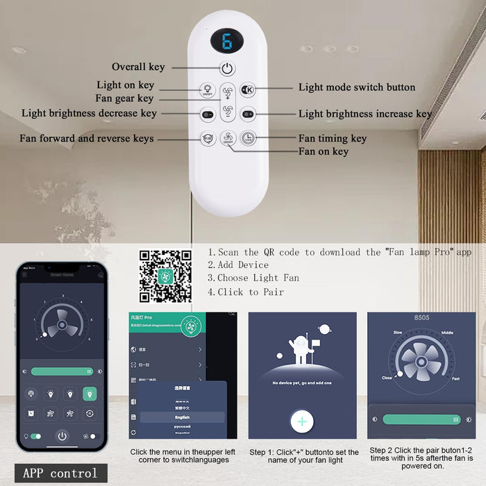 Ceiling Fans with Lights, 42 Inch Low Profile Ceiling Fan with Light and Remote/App Control, Flush Mount, Reversible, 3CCT, Dimmable, Noiseless, Black Ceiling Fan for Indoor/Outdoor Use