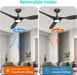 Ceiling Fans with Lights and Remote, Black Ceiling Fan 52 Inch Quiet DC Motor 3 CCT Memory Modern Large Airflow Noiseless Reversible 6 Speeds 3 Timers Indoor Outdoor for Bedroom Living Room