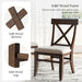 Solid Wood Dining Chairs Set of 2 with Cross Back, Walnut