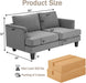 Gray Fabric Loveseat with Wood Legs