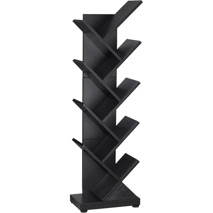 8 Tier Tree Bookshelf,8 Shelf Floor Standing Bookcase Display for Cds/Magazine/Books, Retro Bookshelf for Bedroom, Living Room, Office,Balcony,Book Organizer Storage Shelves
