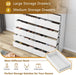 59" W 59" H White Bedroom Dresser, 14 Drawer Large Tall Chest of Drawers