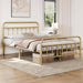 Full Metal Platform Bed Frame, Victorian Headboard & Footboard