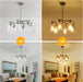 Brushed Nickel Six Light Farmhouse Chandelier Glass