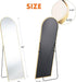 64"X21" Arched Full Length Mirror, Leaning or Standing Full Body Mirror with Aluminum Alloy Thin Frame, Suitable for Bedroom or Cloakroom,Gold