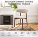 Wooden Dining Chairs Set of 6, Modern Upholstered Fabric Dining Room Chair, Farmhouse Kitchen Side Chairs with Foot Pegs, Beige