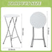 Foldable White Round Cocktail Tables 23.6x44 Inches
