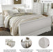 Signature Design by Ashley Anarasia Traditional Queen Sleigh Bed with Metal Slats, Foundation or Box Spring Needed, White