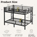 Queen HeavyDuty SpaceSaving Double Queen Bed Black
