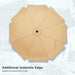 9Ft Scalloped Valance Patio Umbrella, Crank & Tilt, Khaki
