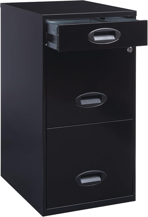 ® SOHO 18"D 3-Drawer Organizer Vertical File Cabinet, Black