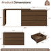 6 Drawer Double Dresser for Bedroom, L Shaped Modern Simply Chest of Drawers, Wood Storage Corner Dresser with Anti-Tipping for Living Room Entryway Home Office, Walnut