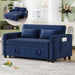 Navy Corduroy Convertible Sleeper Sofa Bed Pockets