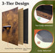Tall Dresser for Bedroom with 12 Drawers, Dressers & Chests of Drawers, Fabric Dressers for Closet, Storage Dresser Organizer with Steel Frame, Wood Top, Rustic Brown Wood Grain Print