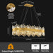 Modern Crystal Chandelier, 16-Lights 2 Tiers Dining Room Chandelier over Table, 36'' K9 Crystal Gold Rectangular Chandeliers for Kitchen Island Adjustable Long Chandeliers for Living Room