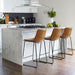 26 Inch Counter Height Bar Stools Set of 3, Faux Leather Bar Chairs
