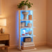 FortySevenInch White LED Bookcase With Ambient Lights