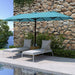 15FT Double Sided Patio Umbrella with Base Included Large Outdoor Market Umbrella with Crank Handle, UV Resistant Canopy, Sturdy Frame for Garden, Poolside, Deck, Sky Blue
