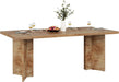 63-Inch Dining Table for 4-6, Farmhouse Kitchen Table with Large Tabletop, Rectangular Dinner Eating Table for Dining Room, Living Room, Kitchen, Light Oak Brown