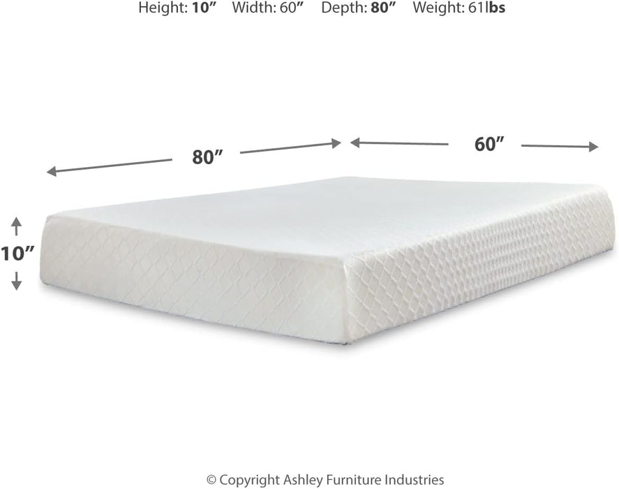 Queen Size Chime 10 Inch Medium Firm Memory Foam Mattress with Green Tea & Charcoal Gel for Pressure Relief
