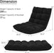 Floor Chair with Back Support, Folding Sofa Chair with 14 Adjustable Position, Padded Sleeper Bed, Couch Recliner, Floor Gaming Chair, Meditation Chair, Gaming Floor Chairs for Adults(Black)