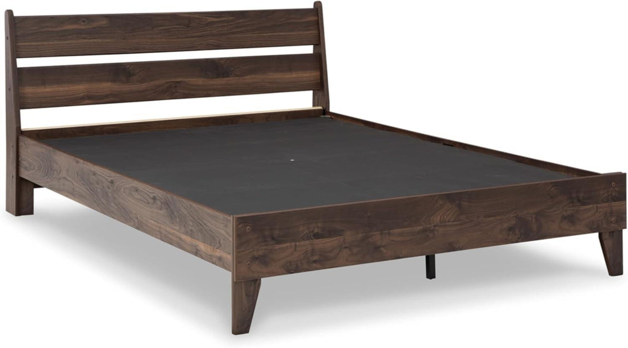 Calverson Casual Queen Panel Platform Bed, Foundation or Box Spring Not Needed, Dark Brown