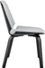 Brinley Mid Century Modern Gray Faux Leather and Black Wood Dining Room Accent Side Chair for Kitchen Table Desk Vanity